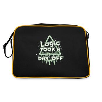 Surreal Art Humor Dreamlike Images Floating - Retro Bag - black/gold - Back