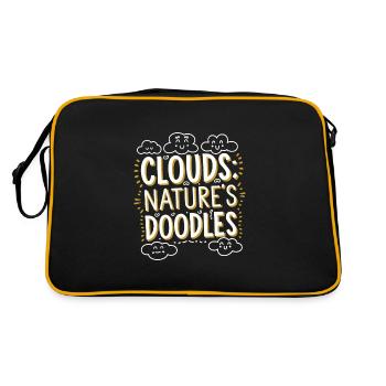 Cloudy view, Relaxing sky, Dreamy - Retro Bag - black/gold - Back