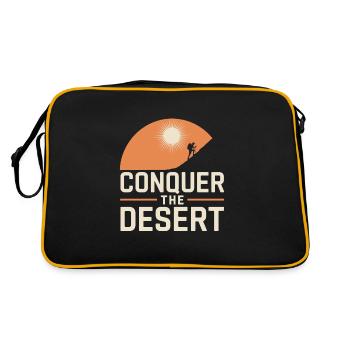 Desert wanderers, rugged trails and dry - Retro Bag - black/gold - Back