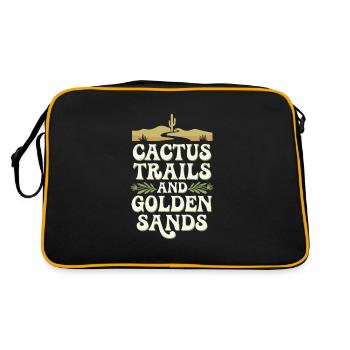 Desert wanderers, rugged trails and dry - Retro Bag - black/gold - Back