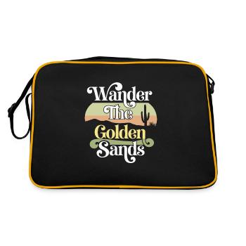 Desert wanderers, rugged trails and dry - Retro Bag - black/gold - Back