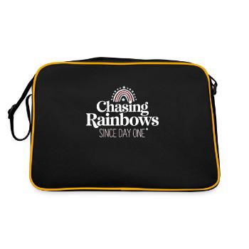 Météo fantaisiste, Nuages fantaisistes, Drôle - Sac Retro - noir/or - Dos