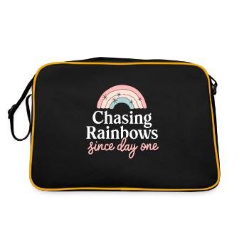 Météo fantaisiste, Nuages fantaisistes, Drôle - Sac Retro - noir/or - Dos