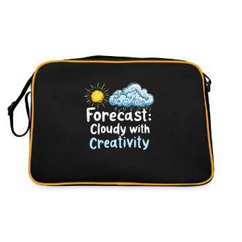 Météo fantaisiste, Nuages fantaisistes, Drôle - Sac Retro - noir/or - Dos