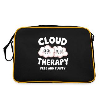Cloudy view, Relaxing sky, Dreamy - Retro Bag - black/gold - Back
