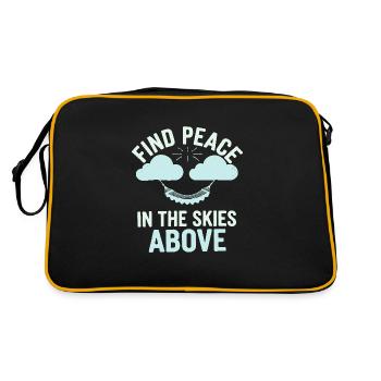 Cloudy view, Relaxing sky, Dreamy - Retro Bag - black/gold - Back