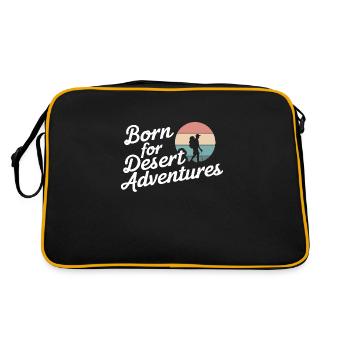 Desert wanderers, rugged trails and dry - Retro Bag - black/gold - Back