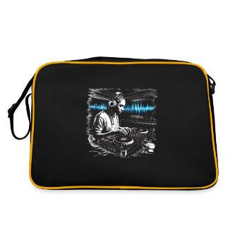 DJ Discjockey Musik auflegen Disko Musik mischen - Retro Tasche - Schwarz/Gold - Hinten