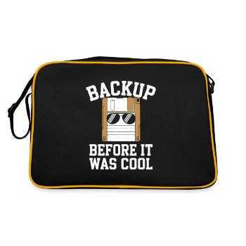 Floppy Disk Retro Tech Nostalgia Old School - Retro Tasche - Schwarz/Gold - Hinten