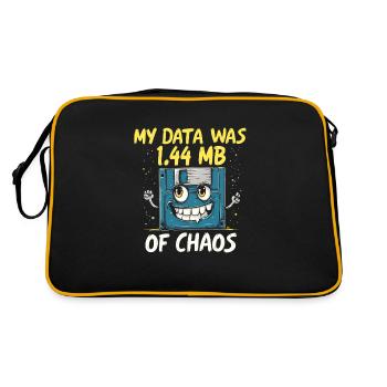 Floppy Disk Retro Tech Nostalgia Old School - Retro Tasche - Schwarz/Gold - Hinten