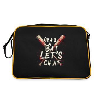 Zombie Apocalypse Humor Lustige Untote Zitate - Retro Tasche - Schwarz/Gold - Hinten