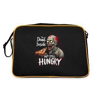 Zombie Apocalypse Humor Lustige Untote Zitate - Retro Tasche - Schwarz/Gold - Hinten
