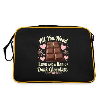 Amateurs de chocolat, Amateurs de chocolat noir, - Sac Retro - noir/or - Dos