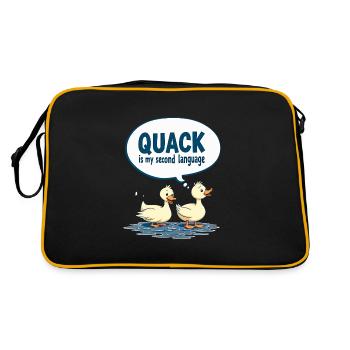 Farm animal duck enthusiasts backyard ducks - Retro Bag - black/gold - Back