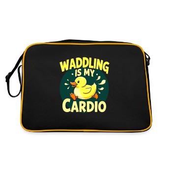 Farm animal duck enthusiasts backyard ducks - Retro Bag - black/gold - Back