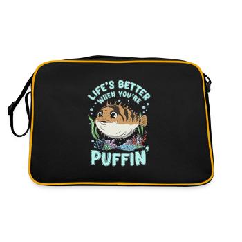 Poisson-globe passionné de la vie marine Quirky - Sac Retro - noir/or - Dos