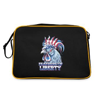 Liberty Rooster Feathers of America Freiheit - Retro Tasche - Schwarz/Gold - Hinten