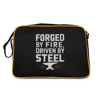 Blacksmithing Viking Warrior Norse Forge Metalwork - Retro Tasche - Schwarz/Gold - Hinten