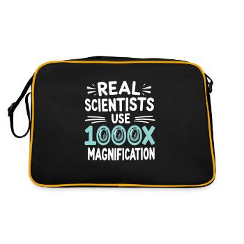 Microscope Enthusiast Lab Technician Science - Retro Tasche - Schwarz/Gold - Hinten