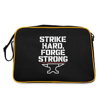 Blacksmithing Viking Warrior Norse Forge Metalwork - Retro Tasche - Schwarz/Gold - Hinten