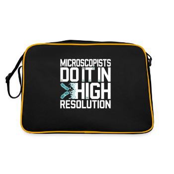 Microscope Enthusiast Lab Technician Science - Retro Tasche - Schwarz/Gold - Hinten