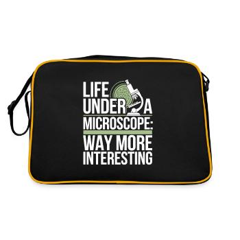 Microscope Enthusiast Lab Technician Science - Retro Tasche - Schwarz/Gold - Hinten