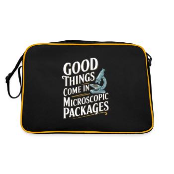 Microscope Enthusiast Lab Technician Science - Retro Tasche - Schwarz/Gold - Hinten