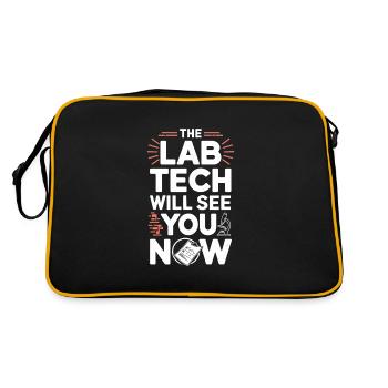 Microscope Enthusiast Lab Technician Science - Retro Tasche - Schwarz/Gold - Hinten