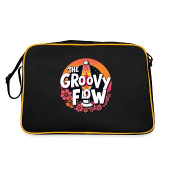 Lava Lamp Retro Aesthetic Psychedelic - Retro Bag - black/gold - Back