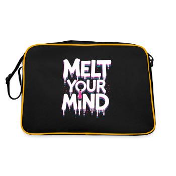 Lava Lamp Retro Aesthetic Psychedelic - Retro Bag - black/gold - Back