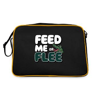 Alligator Krokodil Reptil Enthusiast Sumpf - Retro Tasche - Schwarz/Gold - Hinten