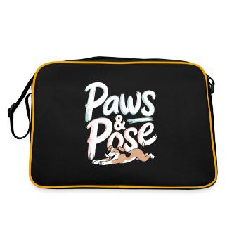 Doga Dog Yoga Bien-être des animaux de compagnie Étirements conscients - Sac Retro - noir/or - Dos