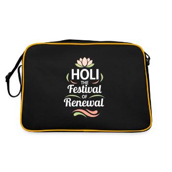 Das Holi Festival Of Colors Indian Celebration - Retro Tasche - Schwarz/Gold - Hinten