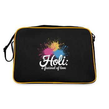 Das Holi Festival Of Colors Indian Celebration - Retro Tasche - Schwarz/Gold - Hinten