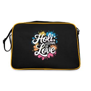 Das Holi Festival Of Colors Indian Celebration - Retro Tasche - Schwarz/Gold - Hinten