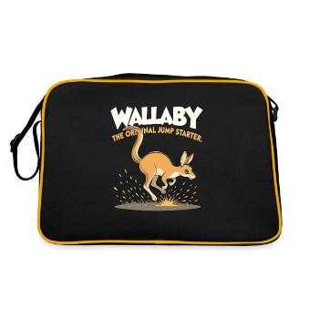 Wallaby Australian Wildlife Marsupial Nature - Retro Bag - black/gold - Back