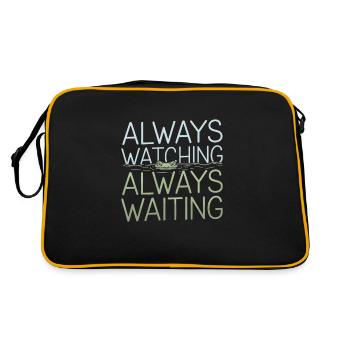 Alligator Krokodil Reptil Enthusiast Sumpf - Retro Tasche - Schwarz/Gold - Hinten