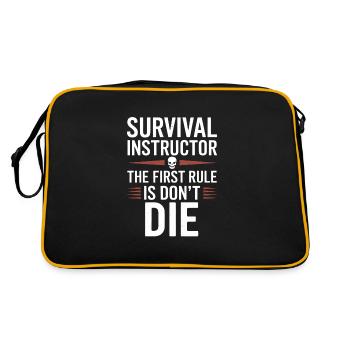 Survival Skills Instruktor Wildnistraining - Retro Tasche - Schwarz/Gold - Hinten