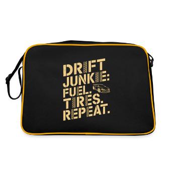 Auto-drift-rennen, Rennwagen-motorsport-drift - Retro Tasche - Schwarz/Gold - Hinten