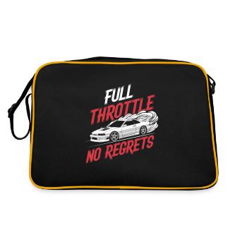 Auto-drift-rennen, Rennwagen-motorsport-drift - Retro Tasche - Schwarz/Gold - Hinten