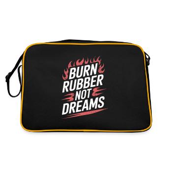Auto-drift-rennen, Rennwagen-motorsport-drift - Retro Tasche - Schwarz/Gold - Hinten