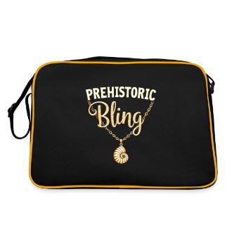Fossilized Ammonite Collector Prehistoric - Retro Bag - black/gold - Back