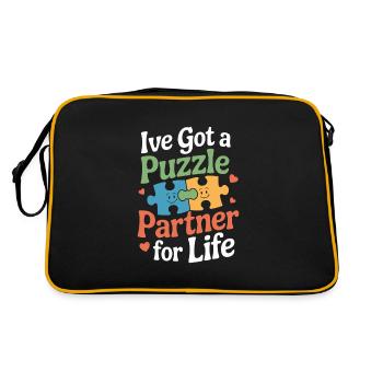 Autism siblings - Retro Bag - black/gold - Back