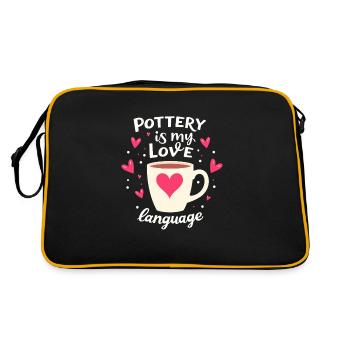 Pottery Class Clay Artist Ceramics Studio Wheel - Retro Bag - black/gold - Back