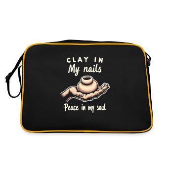 Pottery Class Clay Artist Ceramics Studio Wheel - Retro Bag - black/gold - Back