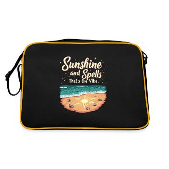 Sommer Hexen Beach Hexe Ästhetische Sonnenmagie - Retro Tasche - Schwarz/Gold - Hinten