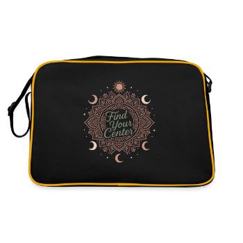Boho Yoga Cadeau spirituel pour les yogis conscients - Sac Retro - noir/or - Dos