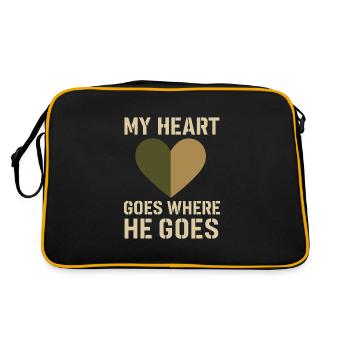 Fière armée sœur militaire frère sœur service famille - Sac Retro - noir/or - Dos