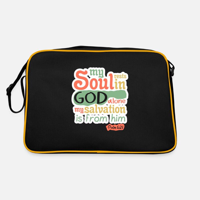 verset de la Bible - Sac Retro - noir/or