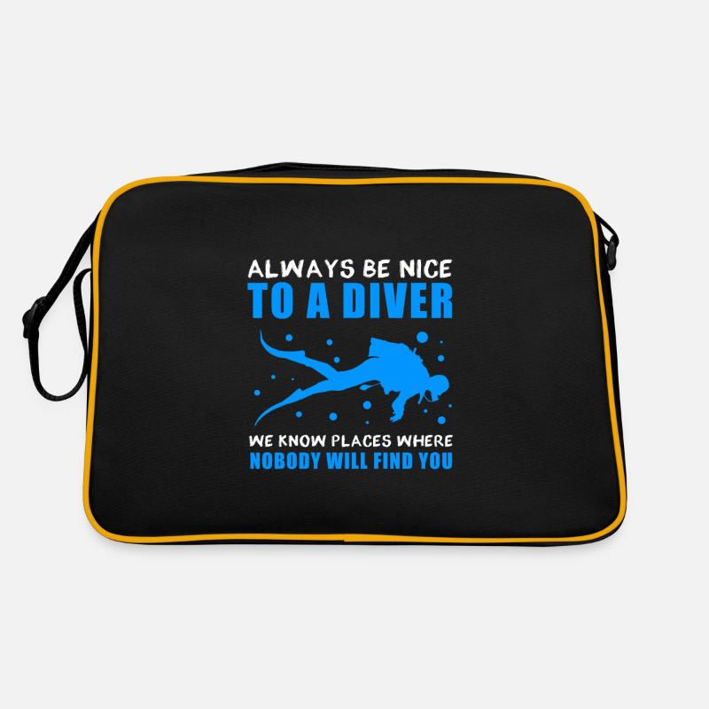 Diver - Retro Tasche - Schwarz/Gold